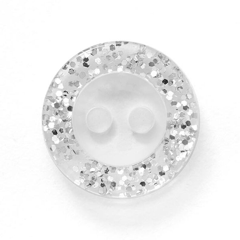2-hole glitter button [  Ø13 mm ] – offwhite,  image number 1