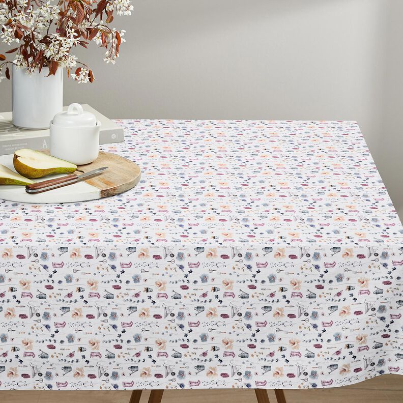 Cotton Poplin gardening – white/blue grey,  image number 7