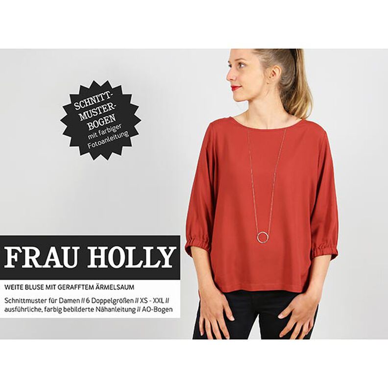 FRAU HOLLY - wide blouse with gathered sleeve hems, Studio Schnittreif  | XS -  XXL,  image number 1