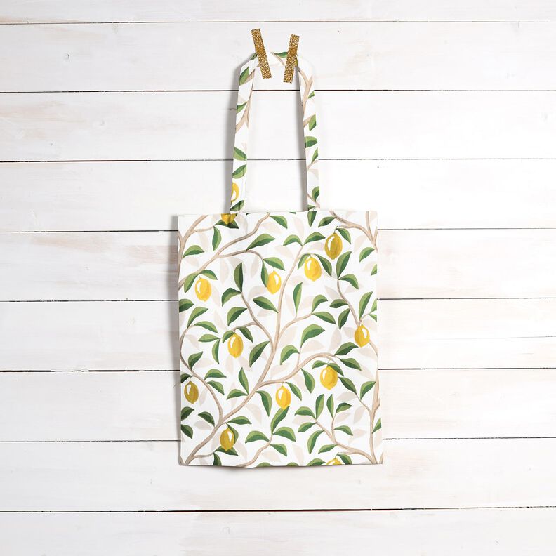 Coated Cotton painted lemons – white/lemon yellow,  image number 9