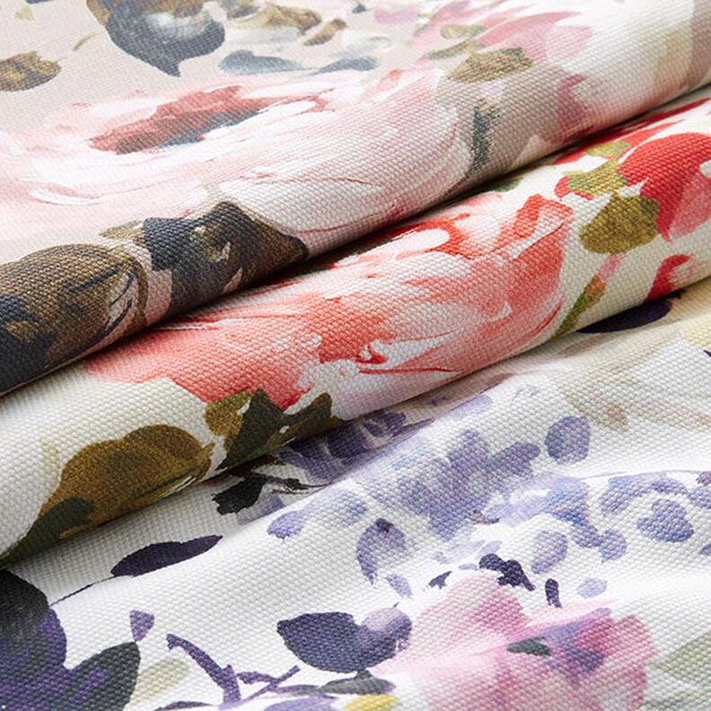 Half-Panama Decor Fabric Floris – beige/pink,  image number 4