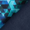 Softshell colourful triangles Digital Print – midnight blue/turquoise,  thumbnail number 5
