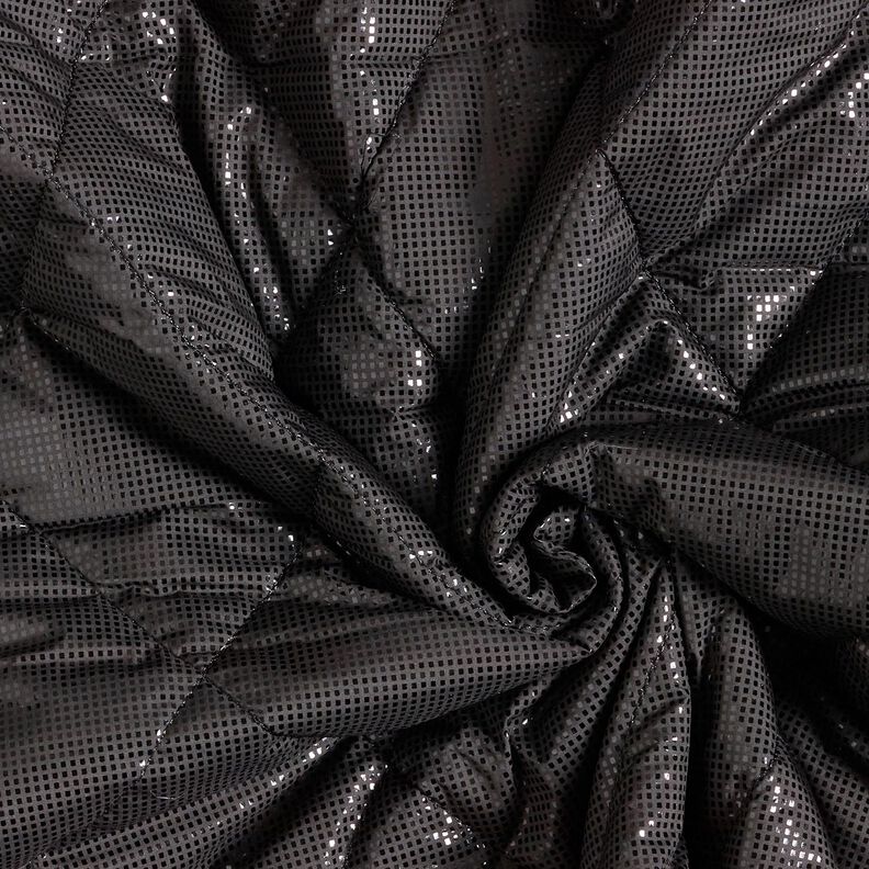 Quilted Fabric subtle sheen diamonds – black,  image number 3