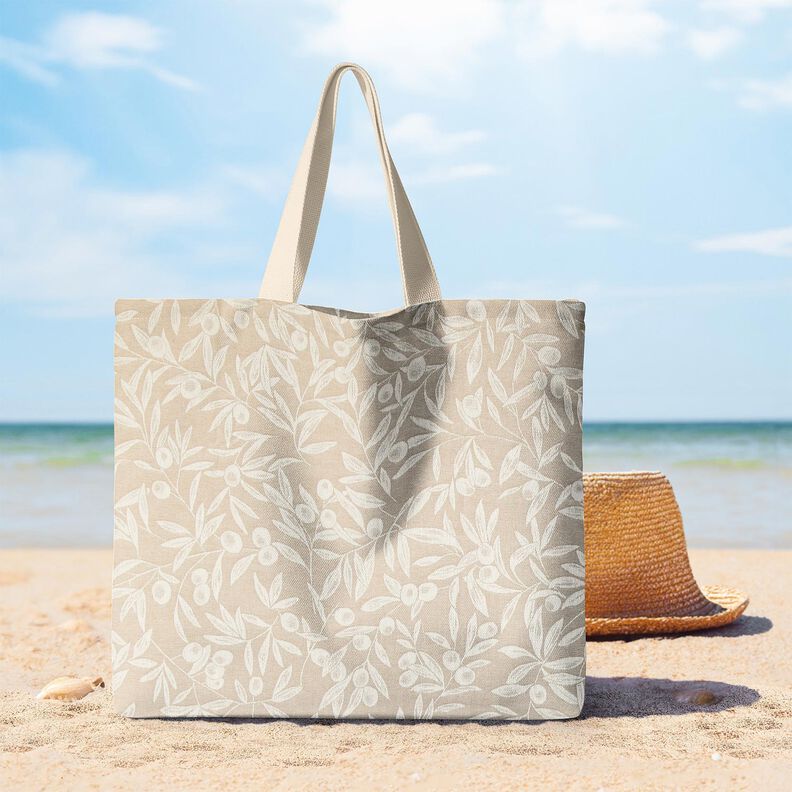 Coated Cotton Jacquard coated olives – natural/light beige,  image number 6