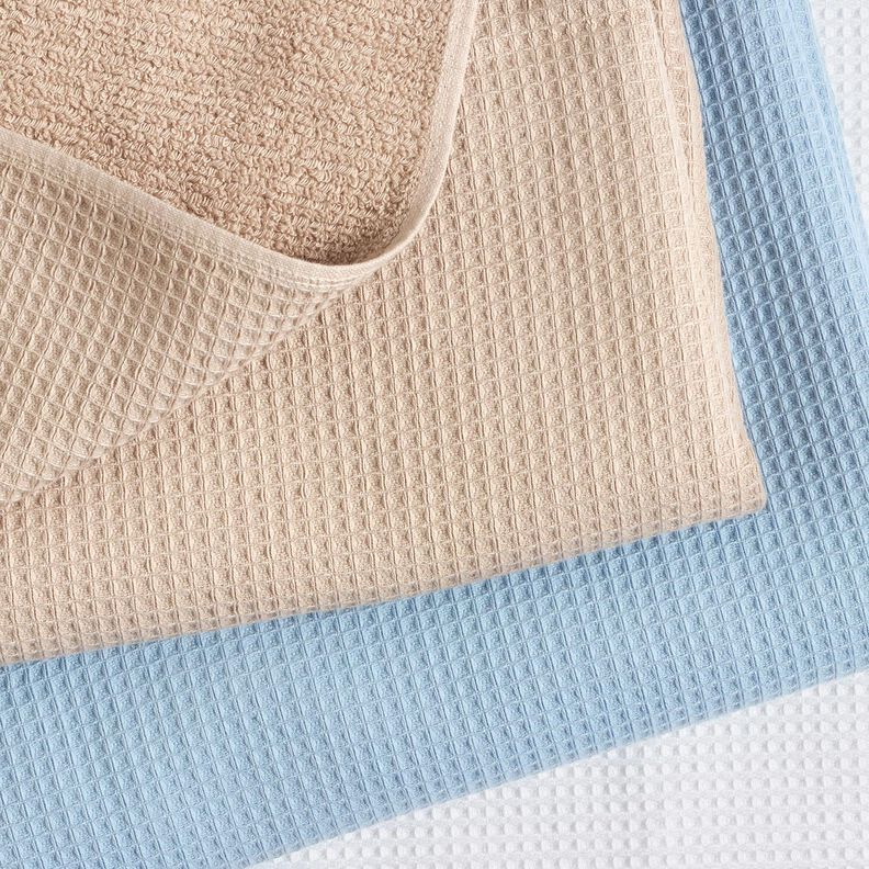 Towelling Fabric/Waffle Piqué Plain – white, image number 6