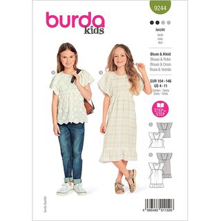 Dress / blouse  | Burda 9244 | 104-146, 