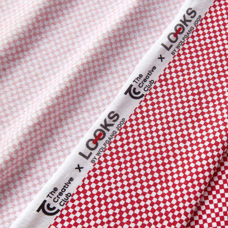 GOTS Cotton Jersey Mini Check | TCC x LOOKS by Wolfgang Joop – red/white,  image number 4