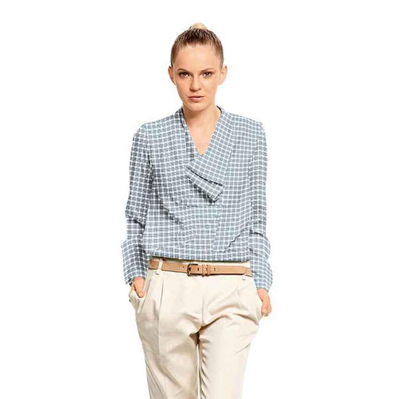 Blouse fabric, shepherd’s check – white/anthracite,  image number 5