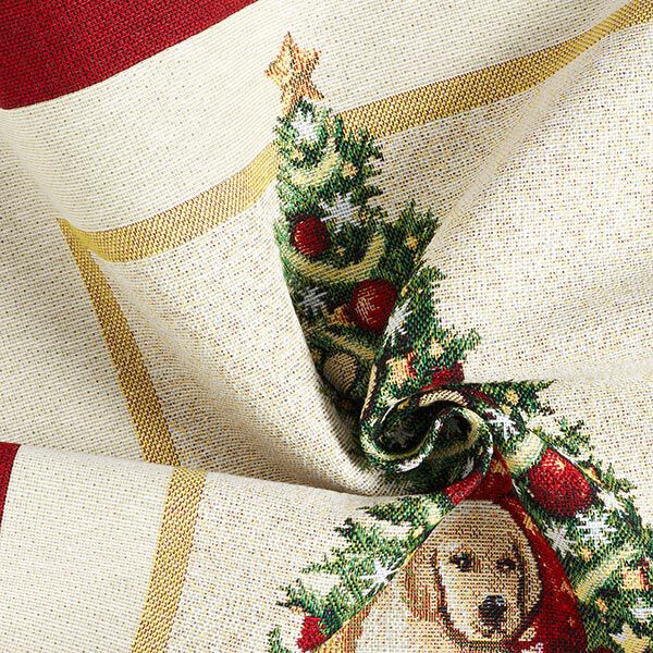 Decorative Panel Tapestry Fabric Holiday Dog – light beige/red,  image number 3