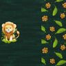Cotton Jersey Cute Lion Panel | Glitzerpüppi  – dark green/fawn,  thumbnail number 1