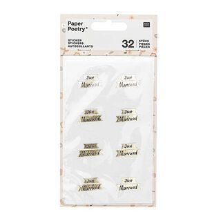 JUST MARRIED STICKER| RICO DESIGN – white/gold, 