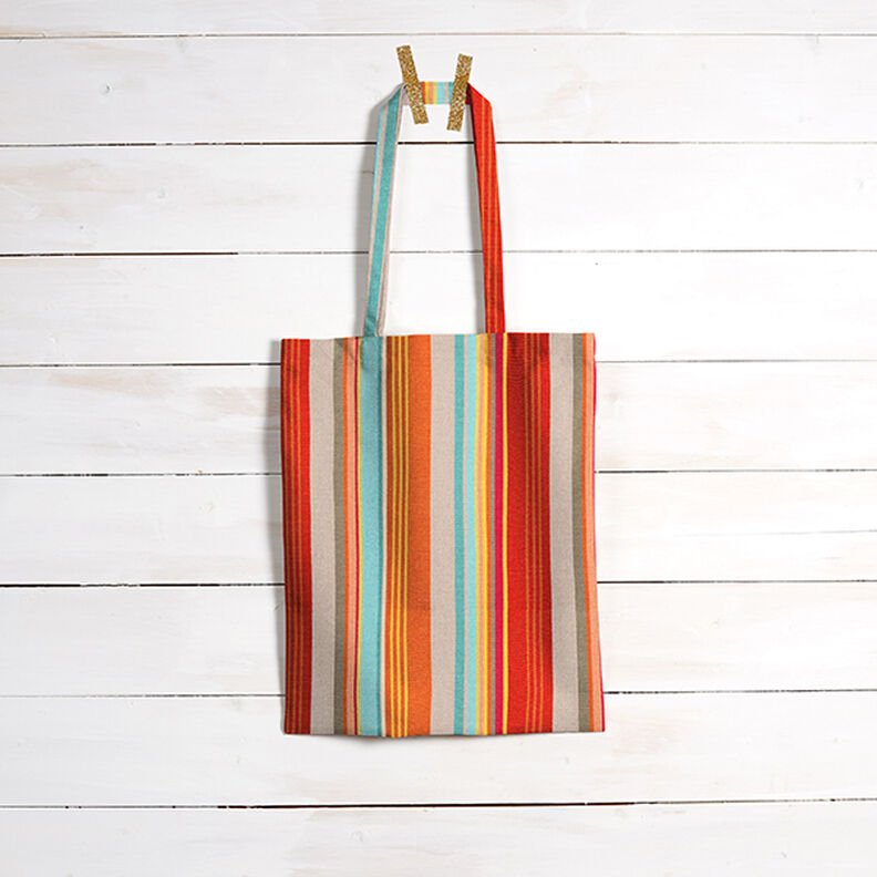 Outdoor Fabric Canvas Stripes – orange/red,  image number 10