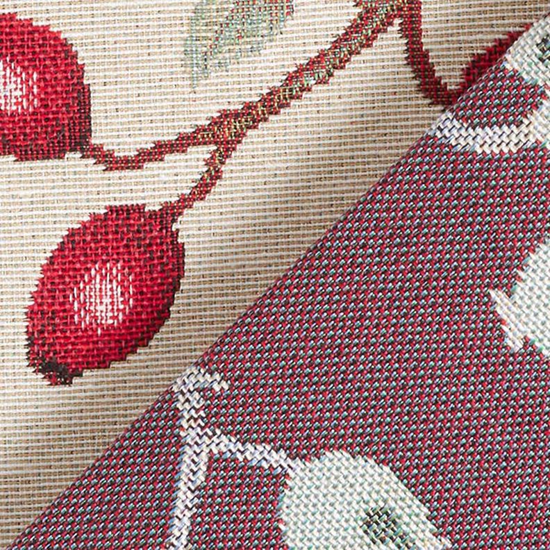 Decor Fabric Tapestry Fabric Rosehips – light beige/red,  image number 5