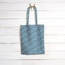 Coated Cotton abstract mini leaves – ocean blue/white,  thumbnail number 8