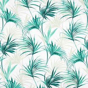 Decor Fabric Panama Palm fronds – white/emerald green, 