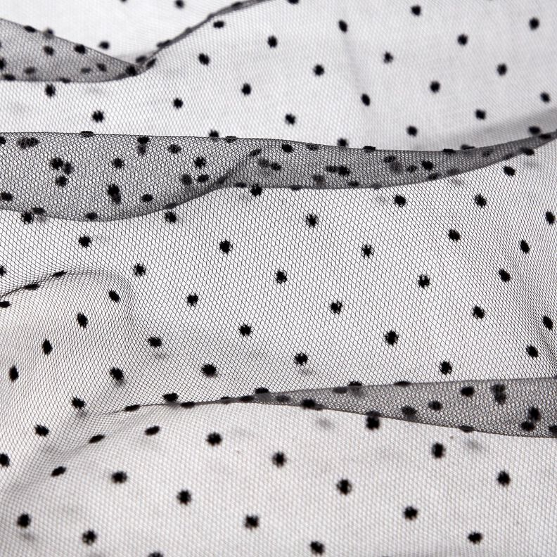 Tulle velvet dots – black,  image number 2