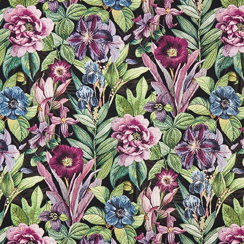Decor Fabric Tapestry Fabric flowers – black,  image number 1