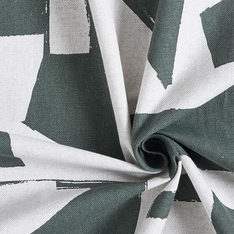 Decor Fabric Half Panama abstract shapes – dark pine/natural,  image number 3