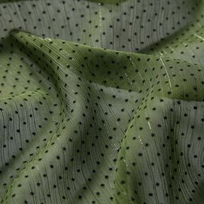 Glitter stripes and dots chiffon – khaki, 