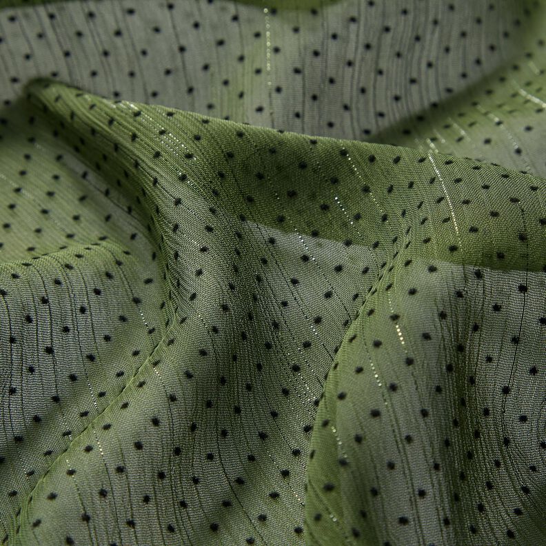 Glitter stripes and dots chiffon – khaki,  image number 2