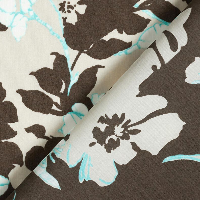 Flowers cotton voile – black brown/natural,  image number 4