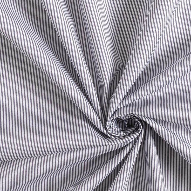 Cotton Poplin Mini stripes – slate grey/white,  image number 3