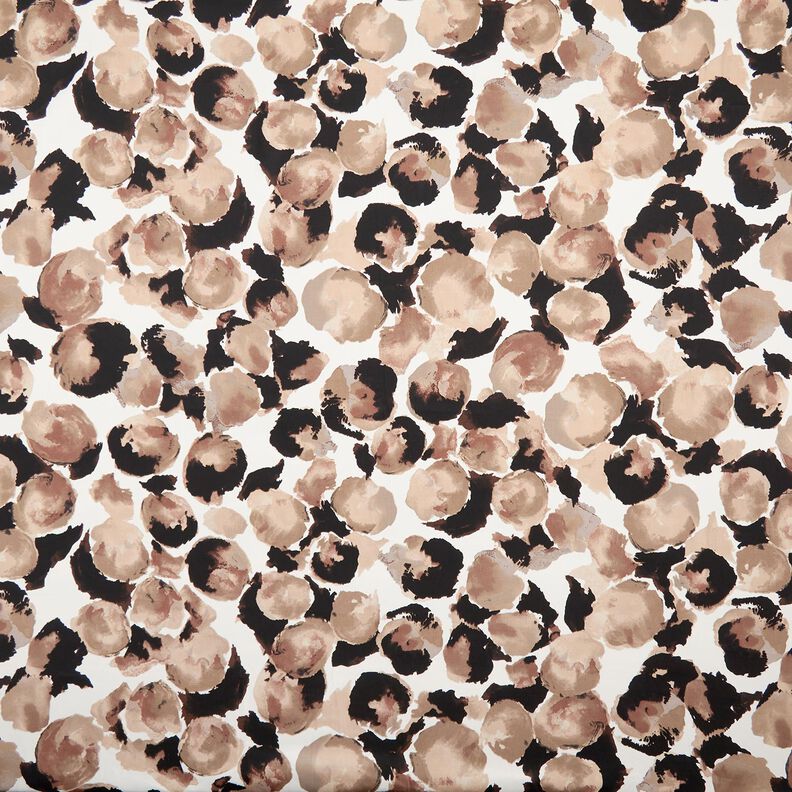 Abstract polka dots stretch cotton – ivory/almond, image number 1