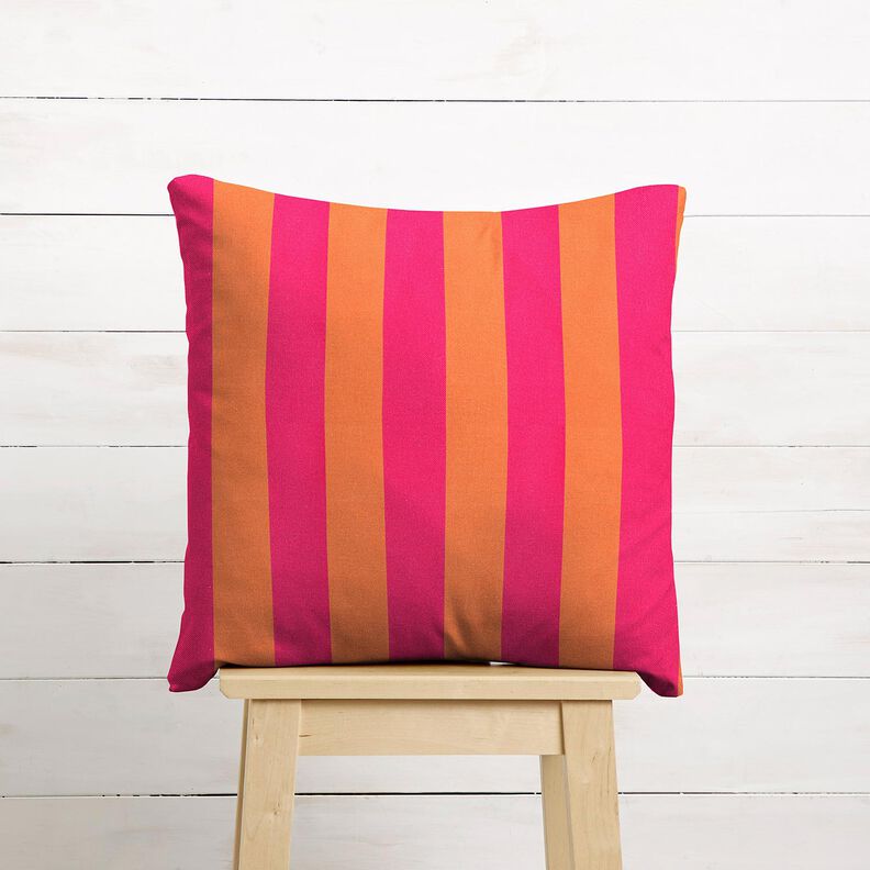 Decor Fabric Half Panama Block Stripes – intense pink/orange,  image number 10