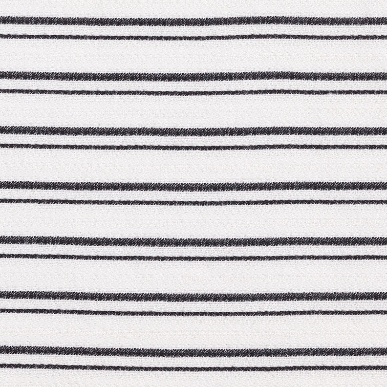 Irregular stripes crepe blouse fabric – white/black,  image number 1