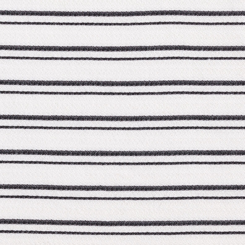 Irregular stripes crepe blouse fabric – white/black, image number 1