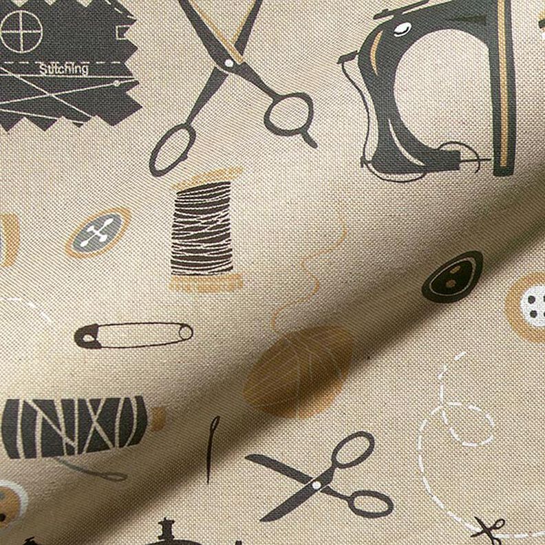 Sewing Tools Half Panama Decor Fabric – natural,  image number 2