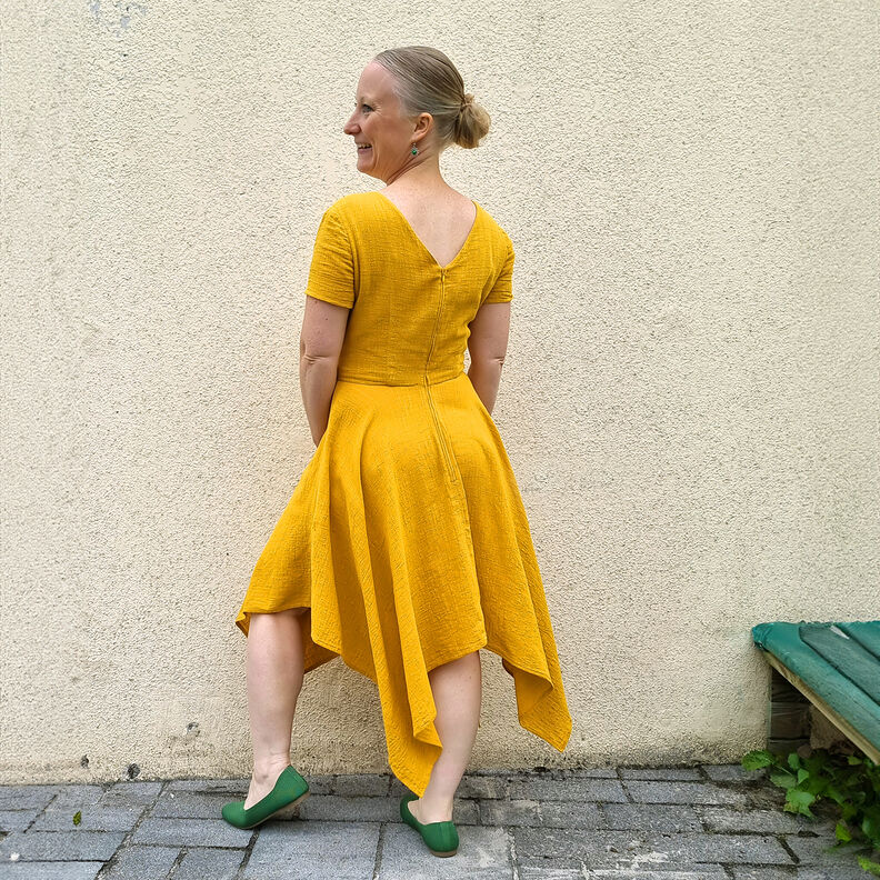 Linen look cotton fabric – mustard,  image number 5