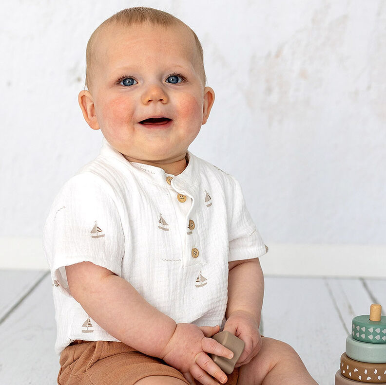 Double Gauze/Muslin sailboats – offwhite/natural, image number 5