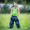 Cotton Jersey Rainbow Dragon Denim Look | Glitzerpüppi – blue-black/indigo,  thumbnail number 7