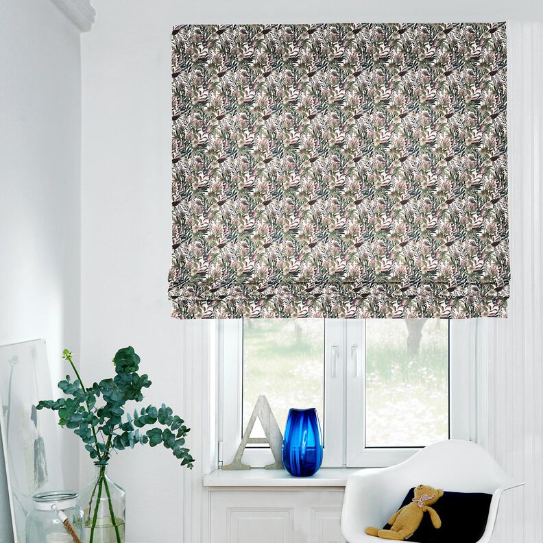 Decor Fabric Canvas ornate flowers – ivory/dark pine,  image number 5