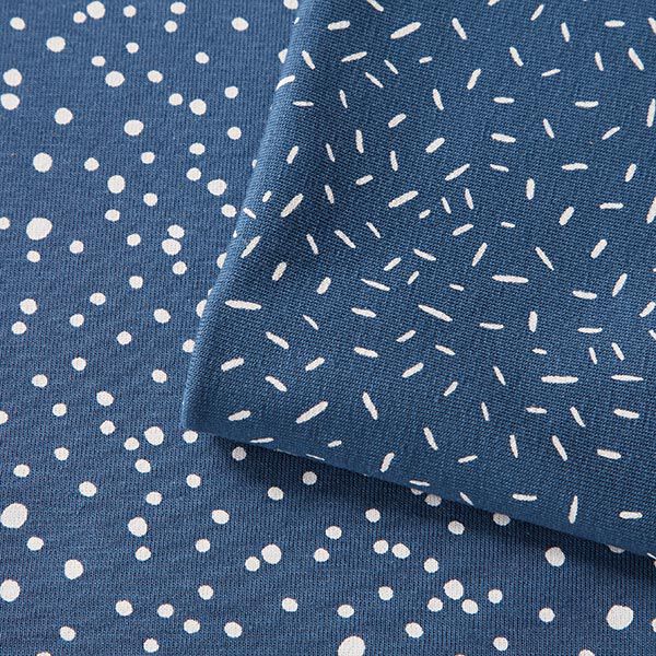 Cotton jersey irregular dots – denim blue,  image number 6