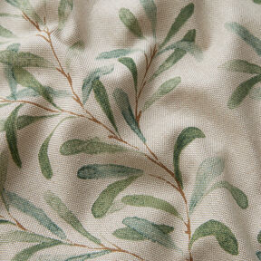 Decor Fabric Half Panama Mistletoe – natural/green, 
