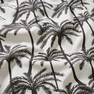 Decor Fabric Half Panama palms – black brown, 