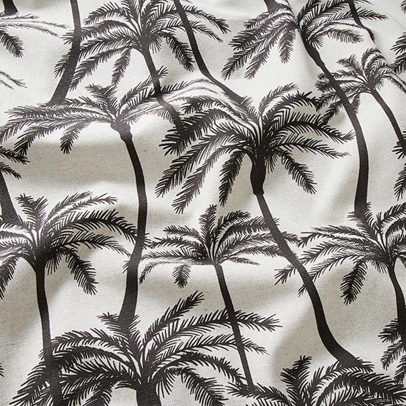 Decor Fabric Half Panama palms – black brown,  image number 2