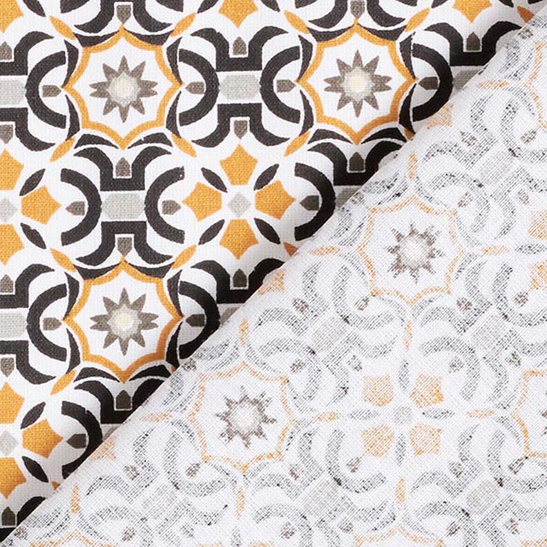 Cotton Cretonne Tile Print – white/black,  image number 4