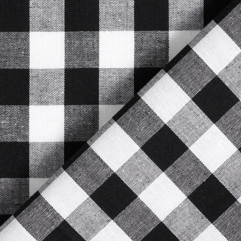 Cotton Vichy check 1,7 cm – black/white,  image number 4