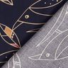 viscose fabric Art Deco Birds – midnight blue/sand,  thumbnail number 4