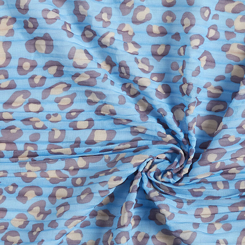 Pleated leopard print – light blue,  image number 3