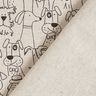Decor Fabric Half Panama Cartoon Dogs – black/natural,  thumbnail number 4