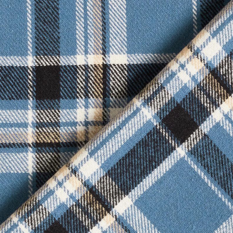 Cotton Flannel checked – denim blue/black, image number 4