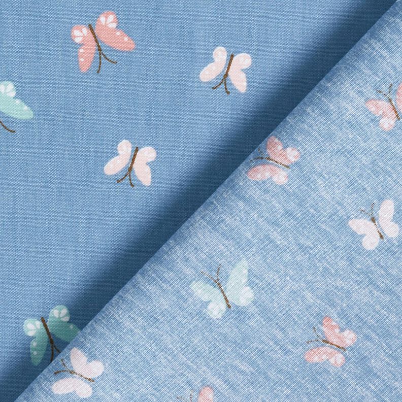 GOTS Cotton Poplin butterflies – brilliant blue,  image number 4