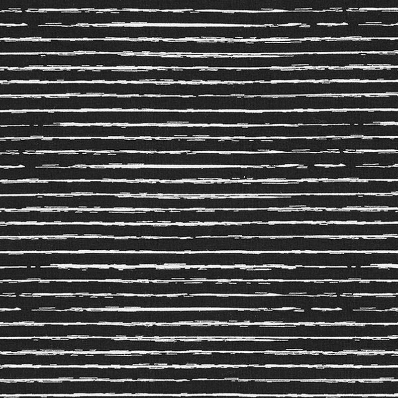 Cotton Jersey Scribble Stripes – black,  image number 1
