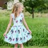 Cotton Jersey Flower Horse | Glitzerpüppi – ice blue/pastel violet,  thumbnail number 5