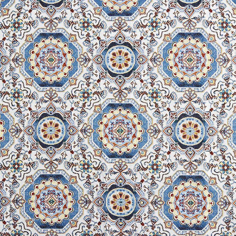 Decor Fabric Tapestry Fabric Oriental Mandala – blue/ivory,  image number 1