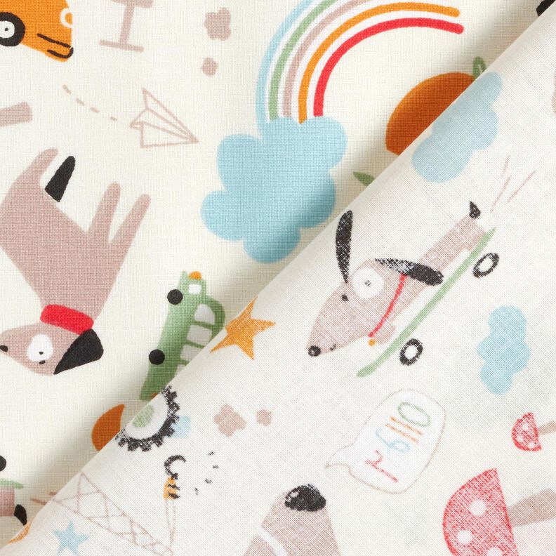 Cotton Poplin Dogs on the move– offwhite,  image number 4